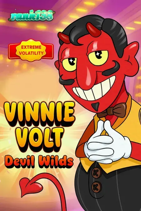 Vinnie Volt: Devil Wilds slot game interface featuring the cartoon devil character